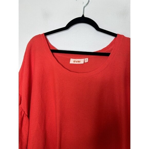 EVRI Red Tunic 3/4 Bell Sleeve Top Women’s Size 3X NWT - Picture 5 of 13